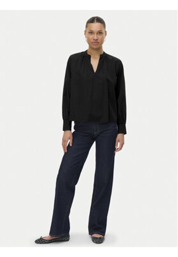 Vero Moda Bluzka Fanni 10336937 Czarny Loose Fit. Kolor: czarny. Materiał: bawełna