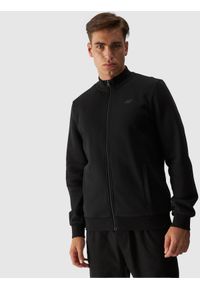 4f - 4F Bluza bejsbolówka bomberka męska - czarna XXL. Okazja: na co dzień. Kolor: czarny. Materiał: poliester, bawełna, materiał, dzianina, jersey. Wzór: gładki, ze splotem. Styl: casual, sportowy #2