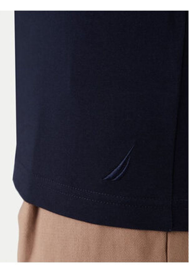 Nautica T-Shirt NCC04498 Granatowy Regular Fit. Kolor: niebieski. Materiał: bawełna