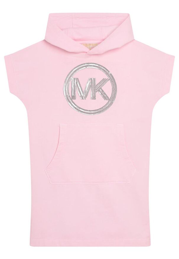 MICHAEL KORS KIDS Sukienka dzianinowa R12140 S Różowy Regular Fit. Kolor: różowy. Materiał: bawełna