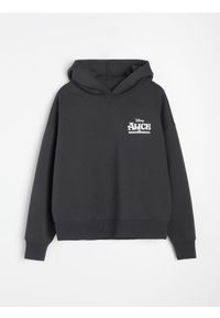 Sinsay - Dresowa bluza hoodie z nadrukiem na plecach Alice in Wonderland - szary. Kolor: szary. Materiał: dresówka. Wzór: nadruk #1