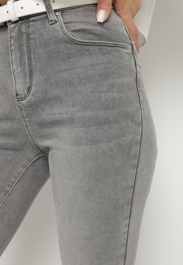 Born2be - Szare Jeansy Bawełniane Slim Sorene. Okazja: na co dzień. Kolor: szary. Styl: klasyczny, casual