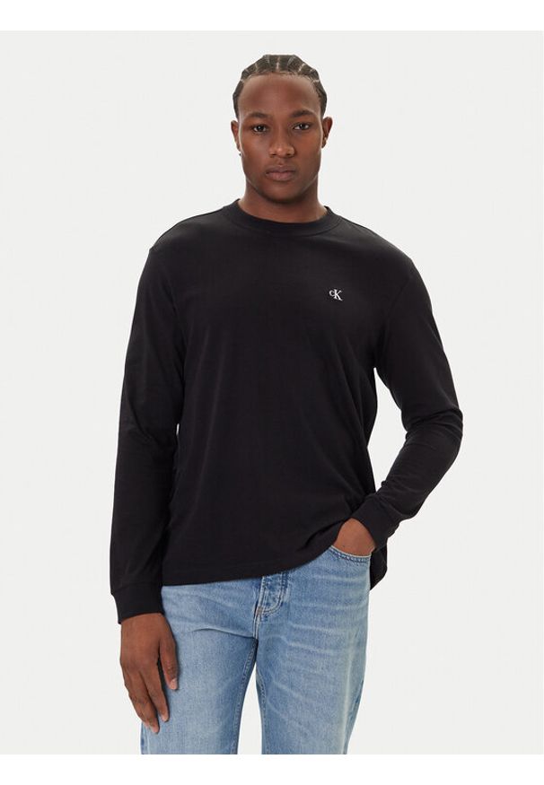 Calvin Klein Jeans Longsleeve Easy LV04RD247G Czarny Regular Fit. Kolor: czarny. Materiał: bawełna. Długość rękawa: długi rękaw