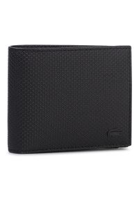 Lacoste Duży Portfel Męski Billfold Zip Case NH2826CE Czarny. Kolor: czarny. Materiał: skóra