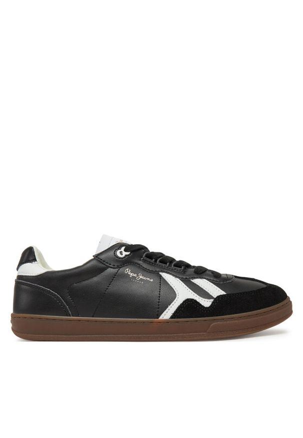 Pepe Jeans Sneakersy PMS00042 Czarny. Kolor: czarny. Materiał: skóra, zamsz