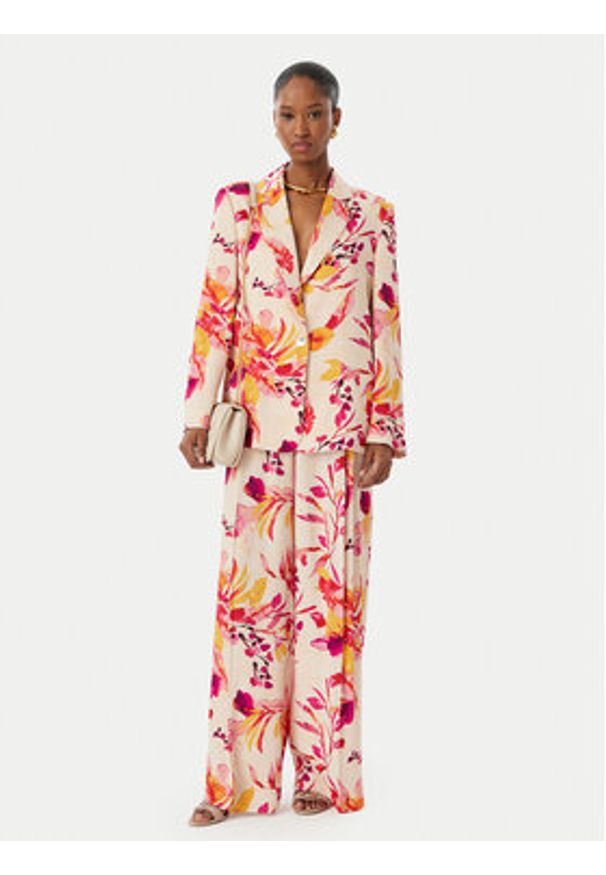 LOLA CASADEMUNT Spodnie materiałowe MS2614027 Kolorowy Wide Leg. Materiał: wiskoza. Wzór: kolorowy