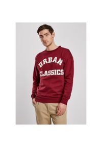 Bluza Urban Classics college print crew. Kolor: czerwony, wielokolorowy, brązowy. Wzór: nadruk #1
