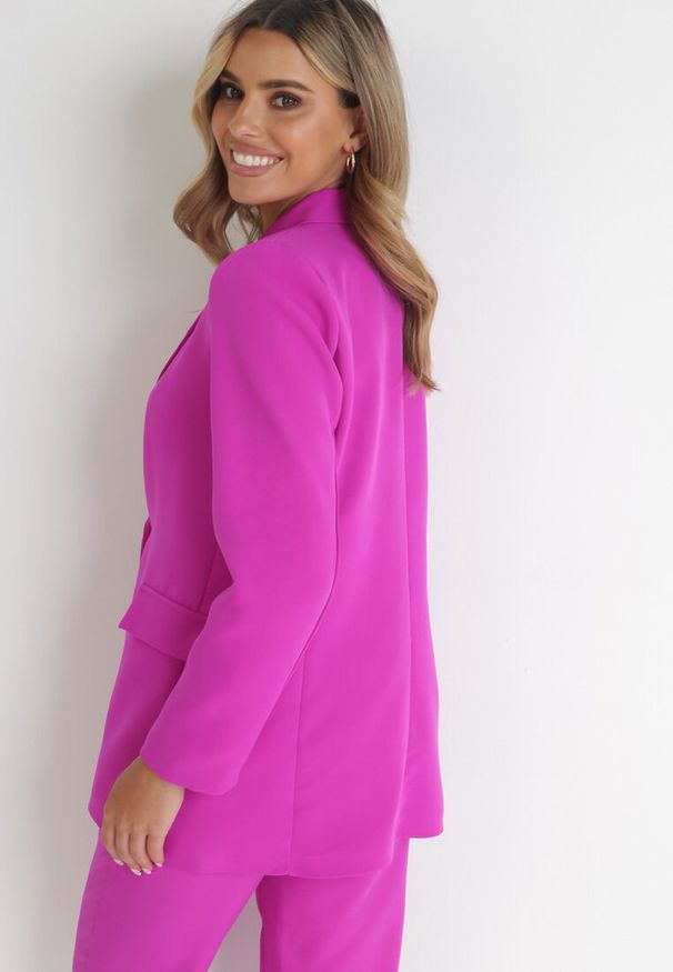 Born2be - Fuksjowa Marynarka Dwurzędowa Mangane. Kolor: różowy. Styl: elegancki, klasyczny