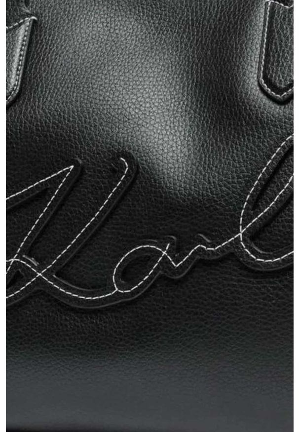 Karl Lagerfeld - KARL LAGERFELD Czarna shopperka Klxav Mirum Tote. Kolor: czarny. Materiał: skórzane