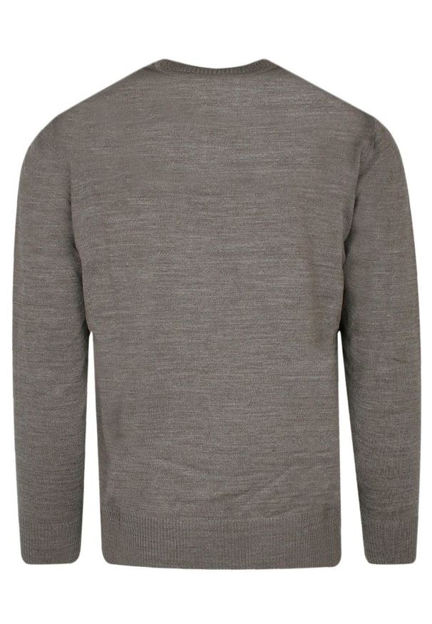 Trikko - Sweter Beżowy, Piaskowy w Okrągły Dekolt, U-neck, Męski -TRIKKO. Okazja: na co dzień, na spotkanie biznesowe, do pracy. Kolor: wielokolorowy, beżowy, brązowy. Materiał: akryl, wełna. Styl: biznesowy, klasyczny, elegancki, casual
