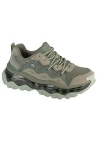 skechers - Buty do chodzenia damskie Skechers Uno Chaos. Kolor: zielony. Materiał: zamsz, materiał, syntetyk. Szerokość cholewki: normalna. Sport: turystyka piesza