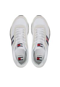 Tommy Jeans Sneakersy Tjm Runner Casual Ess EM0EM01351 Biały. Okazja: na co dzień. Kolor: biały. Materiał: materiał #3