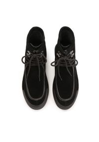 Kazar - Zamszowe sznurowane sneakersy za kostkę. Wysokość cholewki: za kostkę. Kolor: czarny. Materiał: zamsz. Szerokość cholewki: normalna. Sezon: jesień, wiosna, zima #3