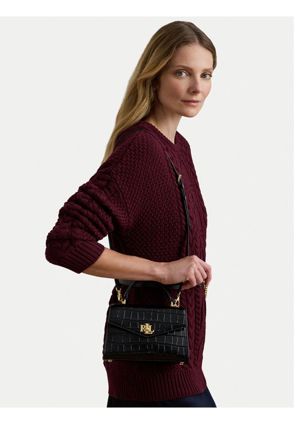 Lauren Ralph Lauren - LAUREN RALPH LAUREN Torebka 431974462007 Czarny. Kolor: czarny. Materiał: skórzane