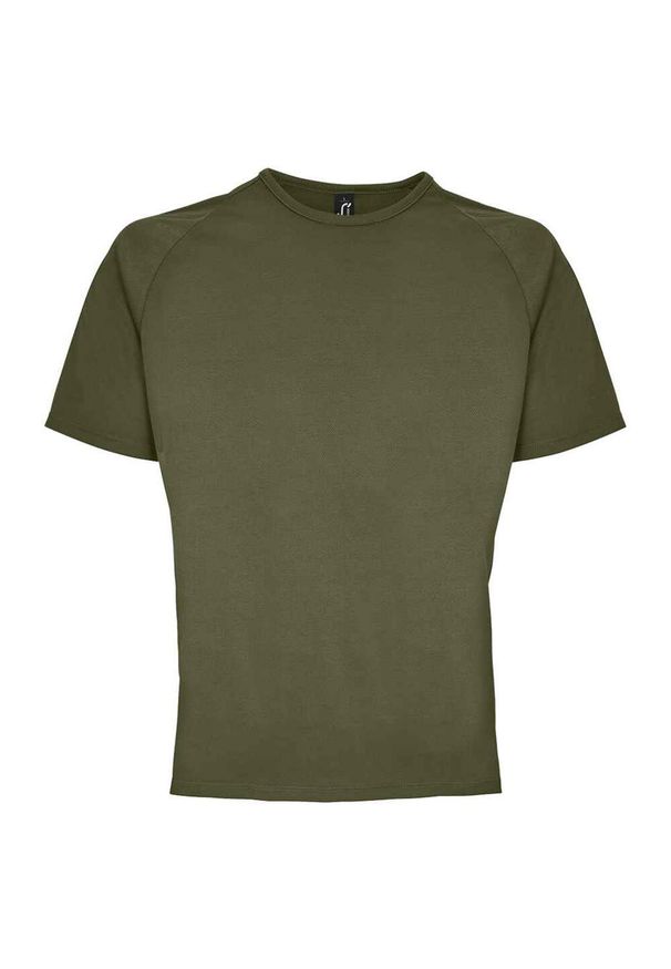 SOL'S - Męska Sportowa Koszulka Raglanowa. Kolor: zielony. Długość rękawa: raglanowy rękaw. Sport: turystyka piesza