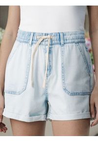 Sinsay - Szorty jeansowe paperbag high waist - niebieski. Stan: podwyższony. Kolor: niebieski. Materiał: jeans