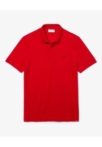 Lacoste - LACOSTE - Czerwony t-shirt polo z bawełnianej piki Regular Fit. Typ kołnierza: polo. Kolor: czerwony. Materiał: bawełna #5