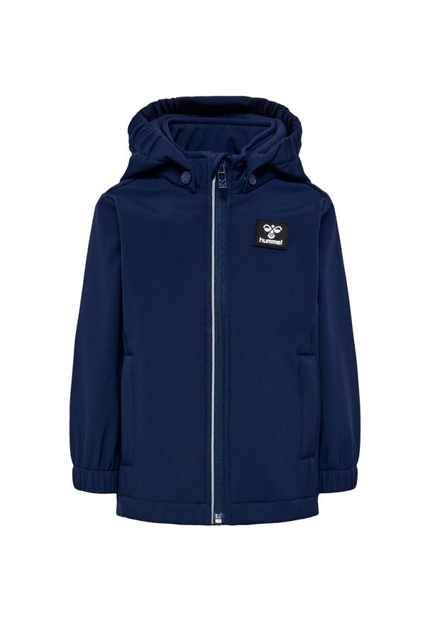 Kurtka przeciwdeszczowa z kapturem dla dziewczynki Hummel Mars Tex Mini Softshel. Typ kołnierza: kaptur. Kolor: niebieski