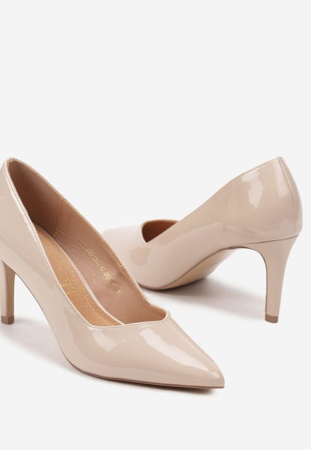 Born2be - Beżowe Czółenka na Szpilce w Eleganckim Stylu ze Skórzaną Wkładką Lerichella. Okazja: do pracy. Kolor: beżowy. Materiał: skóra. Obcas: na szpilce. Styl: elegancki