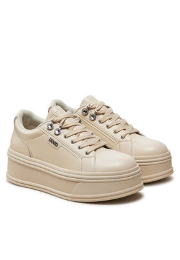 Liu Jo Sneakersy Selma 11 BF4073 P0102 Beżowy. Kolor: beżowy. Materiał: skóra