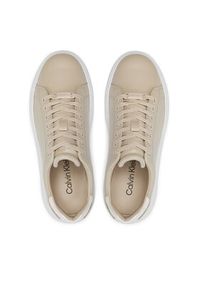Calvin Klein Sneakersy Cupsole Lace Up Leather HW0HW01987 Beżowy. Kolor: beżowy #2