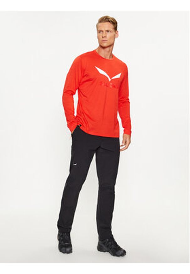 Salewa Koszulka techniczna Solidlogo Dry 27340 Czerwony Regular Fit. Kolor: czerwony. Materiał: syntetyk