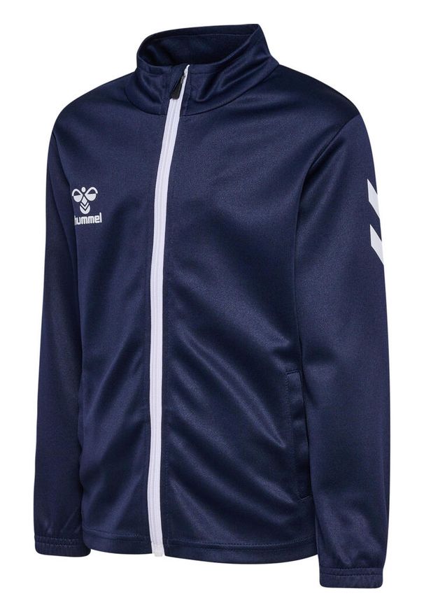 Dres z logo dla dzieci Hummel. Kolor: niebieski. Materiał: dresówka. Styl: sportowy