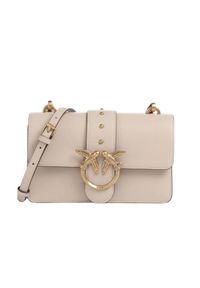 Pinko - PINKO Beżowa kopertówka Love One Mini St. Cl Vitello Seta. Kolor: brązowy. Materiał: skórzane. Styl: elegancki #3