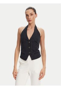 Fracomina Kamizelka garniturowa FR25SJ5002W761D4 Granatowy Slim Fit. Kolor: niebieski. Materiał: syntetyk