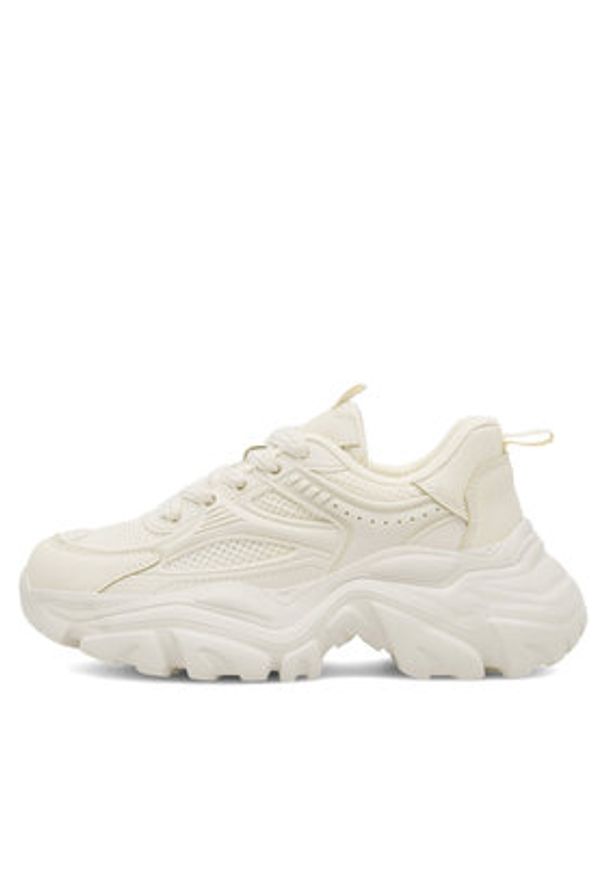 Jenny Fairy Sneakersy Elyna WSMS001-02 Beżowy. Kolor: beżowy. Materiał: mesh, materiał