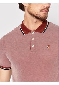 Jack&Jones PREMIUM Polo Bluwin 12169064 Czerwony Regular Fit. Typ kołnierza: polo. Kolor: czerwony. Materiał: bawełna, syntetyk