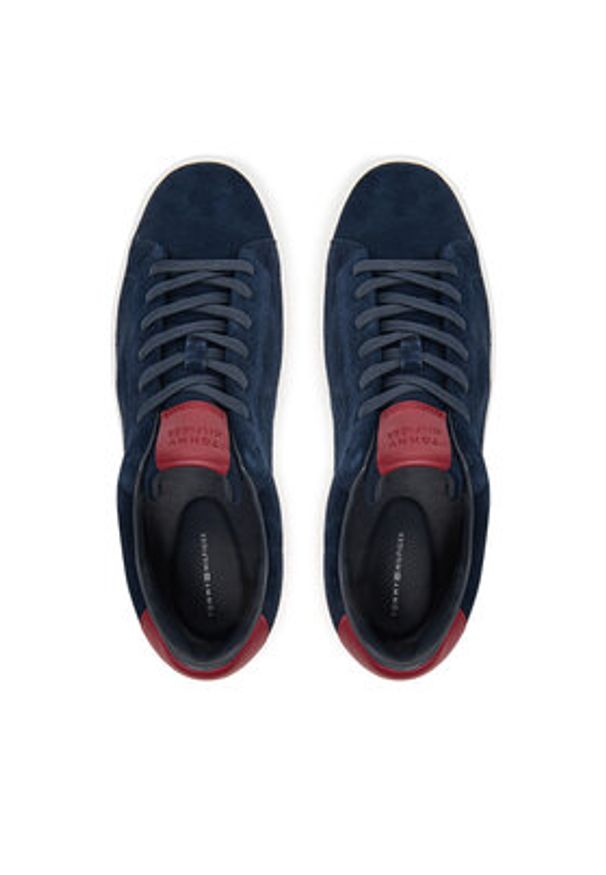 TOMMY HILFIGER - Tommy Hilfiger Sneakersy Premium Dress Cupsole FM0FM05573 Granatowy. Kolor: niebieski. Materiał: zamsz, skóra