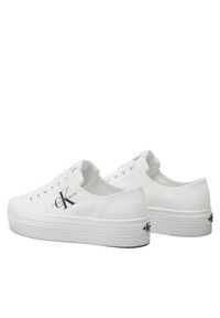 Calvin Klein Jeans Tenisówki Vulc Flatform Essential Mono YW0YW01030 Biały. Kolor: biały. Materiał: materiał