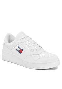 Tommy Jeans Sneakersy Tjm Retro Basket Ess EM0EM01395 Biały. Kolor: biały. Materiał: skóra