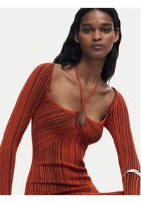 Desigual Sukienka koktajlowa Marlene 25WWVF08 Pomarańczowy Slim Fit. Kolor: pomarańczowy. Materiał: wiskoza. Styl: wizytowy #2