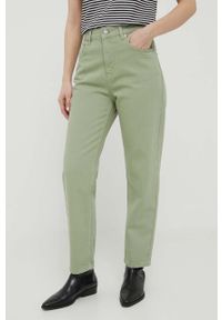 United Colors of Benetton jeansy damskie high waist. Stan: podwyższony. Kolor: zielony #1