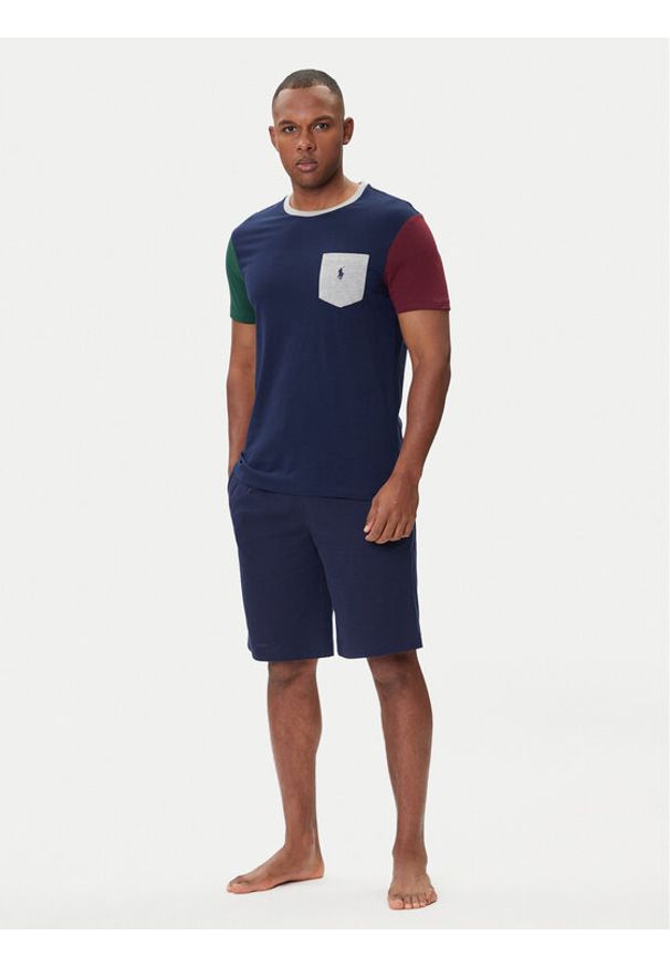 Polo Ralph Lauren T-Shirt 710849543003 Granatowy Custom Slim Fit. Typ kołnierza: polo. Kolor: niebieski. Materiał: bawełna