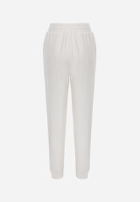 Renee - Białe Sportowe Spodnie Typu Jogger High Waist ze Ściągaczem w Talii Isirona. Okazja: na co dzień. Stan: podwyższony. Kolor: biały. Długość: krótkie. Styl: sportowy #8