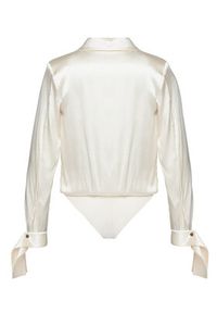 Elisabetta Franchi Body CB-007-57E2-V490 Beżowy Regular Fit. Kolor: beżowy. Materiał: jedwab #7