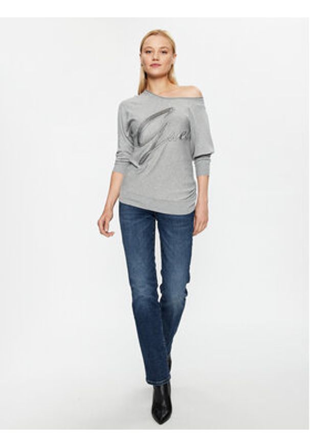 Guess Sweter W3BR25 Z2NQ2 Szary Regular Fit. Kolor: szary. Materiał: wiskoza