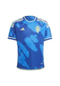 Adidas - Sweden Women's Team 23 Away Jersey. Kolor: niebieski. Materiał: jersey #1