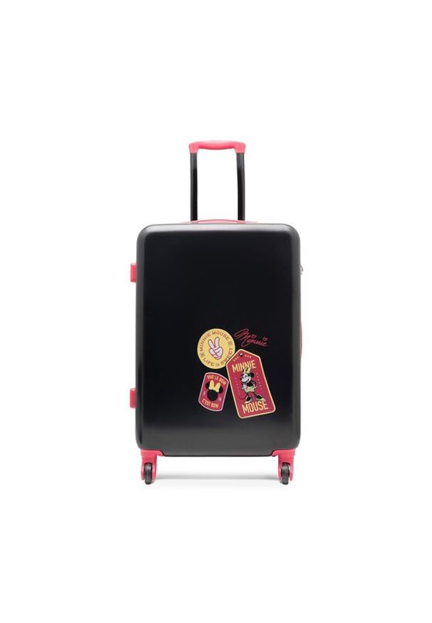 Średnia Twarda Walizka Minnie Mouse. Kolor: czarny. Wzór: motyw z bajki