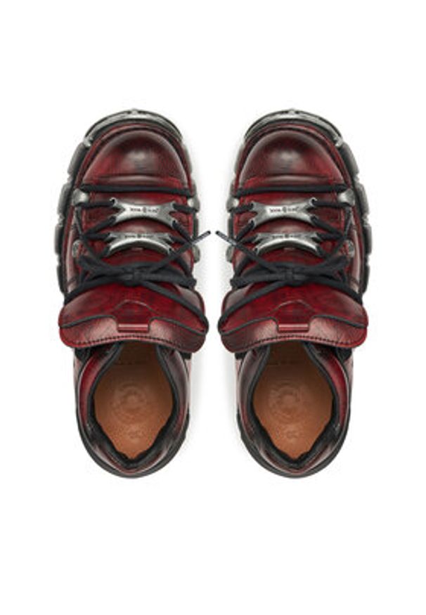 NEW ROCK Sneakersy M-120N-C67 Bordowy. Kolor: czerwony. Materiał: skóra