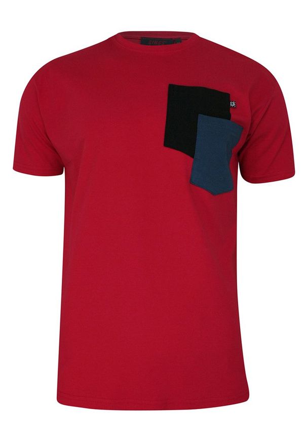 Czerwony t-shirt Kings casualowy, na co dzień, krótki