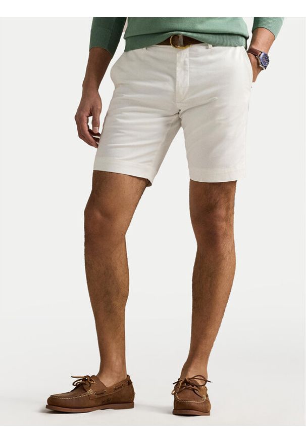 Polo Ralph Lauren Szorty materiałowe 710646709001 Biały Slim Fit. Kolor: biały. Materiał: bawełna
