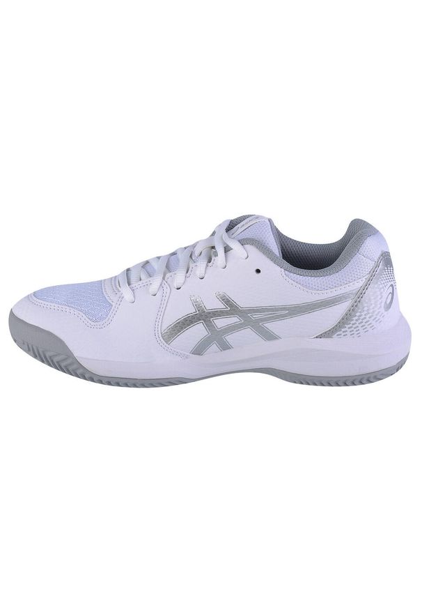 Buty do tenisa damskie Asics Geldedicate 8 Clay. Zapięcie: sznurówki. Kolor: biały, wielokolorowy, szary. Materiał: materiał, syntetyk. Szerokość cholewki: normalna. Sport: tenis