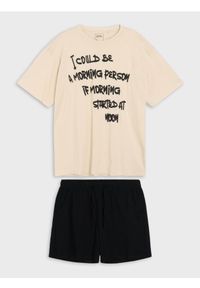 Sinsay - Bawełniana piżama dwuczęściowa z napisem - wielobarwny. Materiał: bawełna. Wzór: napisy #1