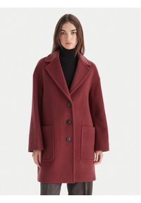 MAX&Co. Płaszcz wełniany 2526016023200 Bordowy Regular Fit. Kolor: czerwony. Materiał: wełna