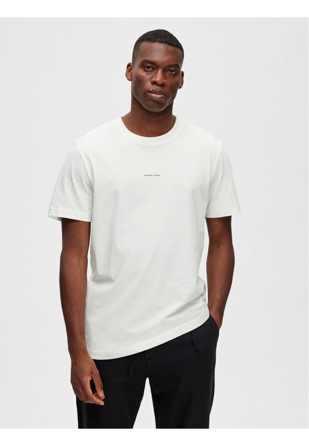 Selected Homme T-Shirt 16088656 Biały Regular Fit. Kolor: biały