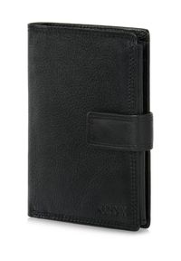 Ochnik - Skórzany zapinany czarny portfel męski. Kolor: czarny. Materiał: skóra #2